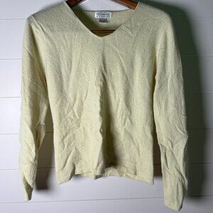 Sutton Studio Bloomingdale’s 100% Cashmere Lemon Lime Sz Large